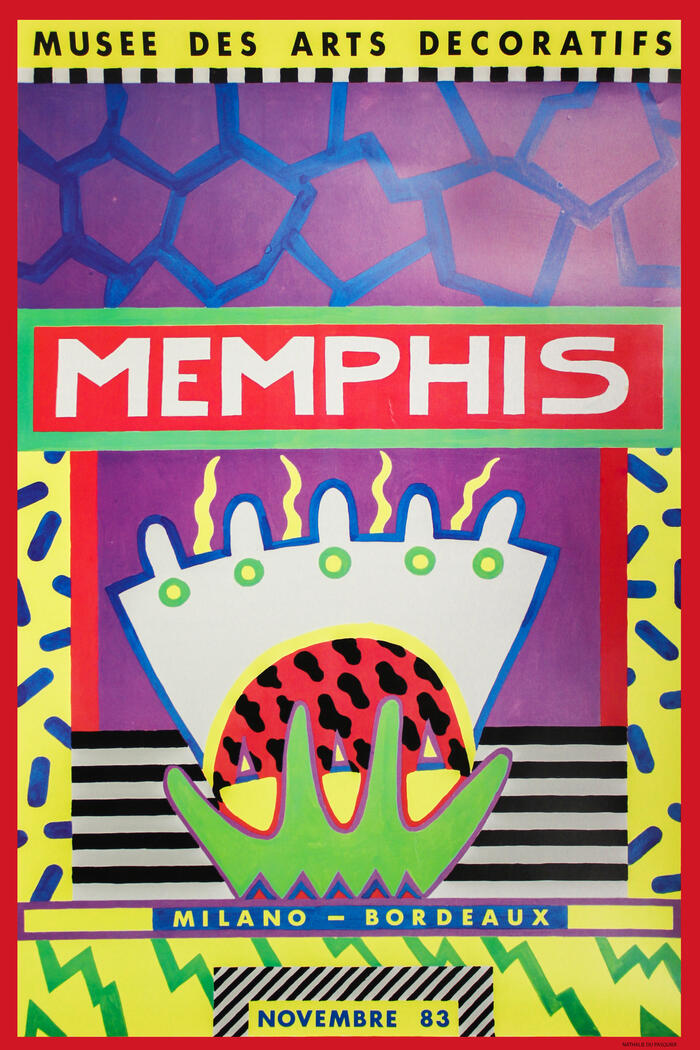 Nathalie du Pasquier, Affiche de l'exposition Memphis, 1983<br/> &copy; madd-bordeaux - F. Griffon