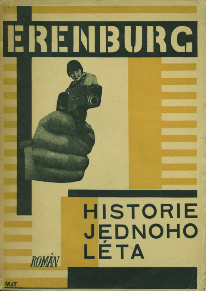 Karel Teige et Otakar Mrkvička, couverture pour "Historie jednoho léta" d'Ilja Erenburg<br/> - éd. Odeon,  Prague, 1927 Collection Pierre Ponant
