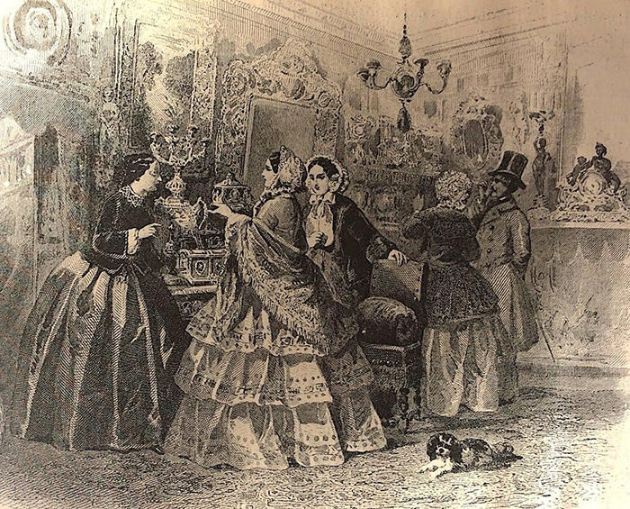 Les élégantes chez Giroux, vers 1860<br/>