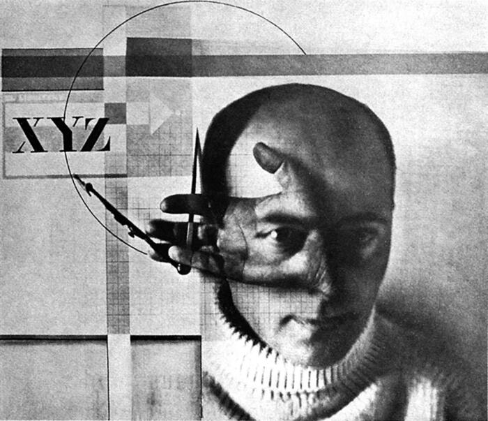 El Lissitzky, Auto-portrait (Le Constructeur), photomontage, 1924, Victoria and Albert Museum, Londres<br/>