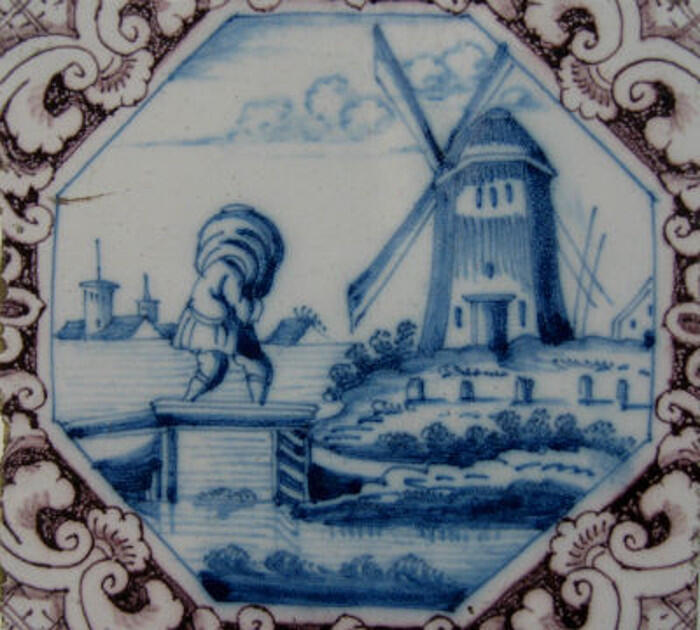 Carreau en faïence de Delft, XVIIIe siècle<br/> &copy;  madd Bordeaux