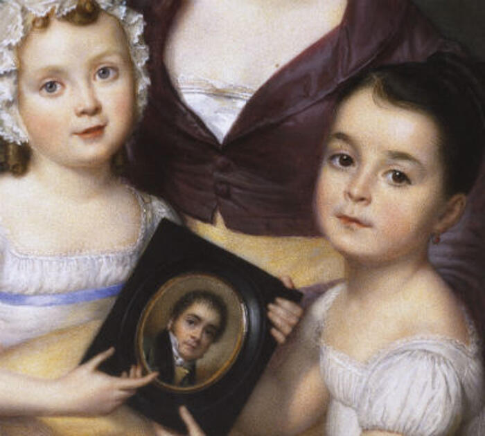 Pierre Edouard Dagoty, Portrait de madame Dagoty et ses deux filles (détail), Bordeaux, 1819<br/> &copy;  madd Bordeaux