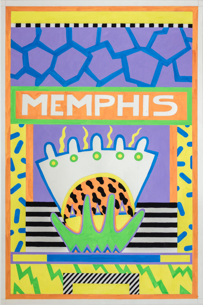 Maquette de l'affiche de l'exposition Memphis, collection du madd-bordeaux, 1983<br/> &copy;  madd-bordeaux - F. Griffon
